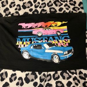 Black Graphic Tee Crop Top.